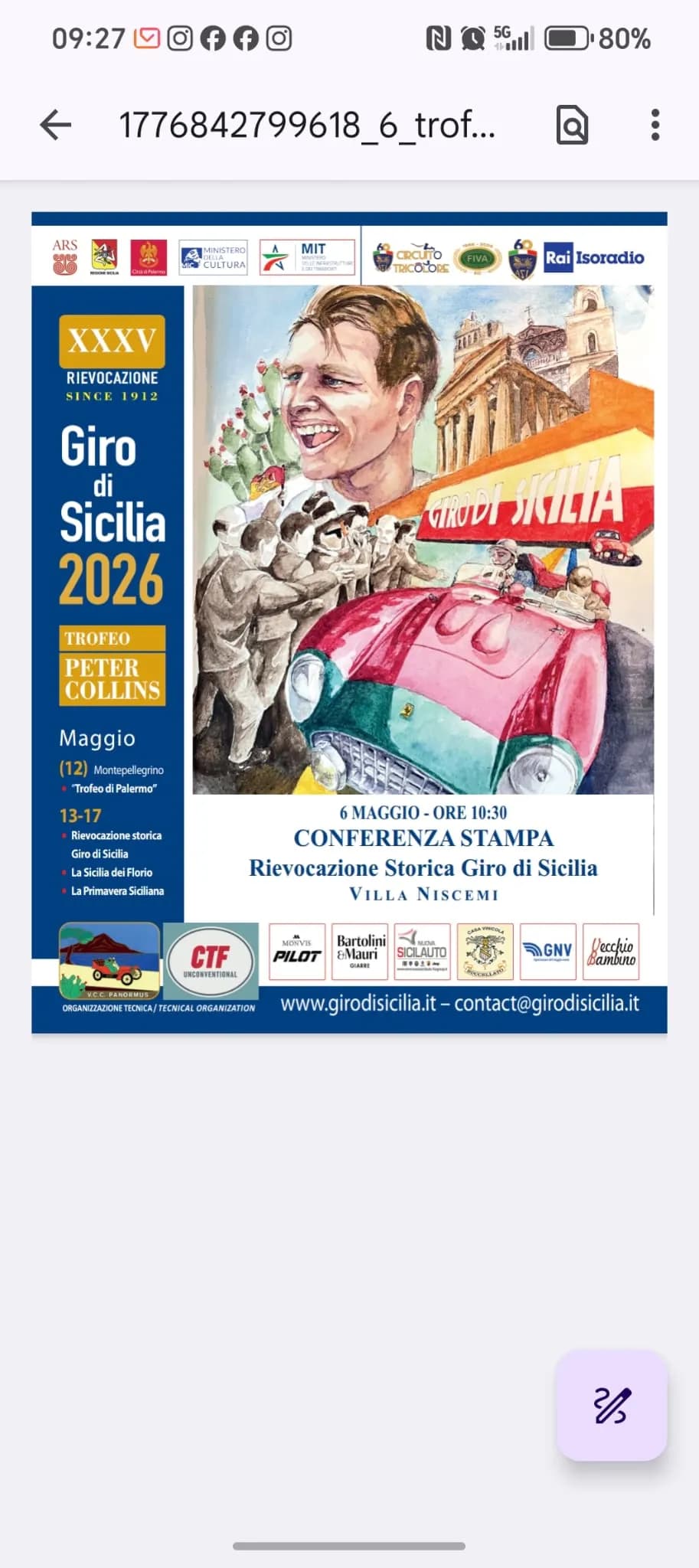 Torna il Giro di Sicilia, dal 12 al 17 maggio la corsa ideata da Vincenzo Florio