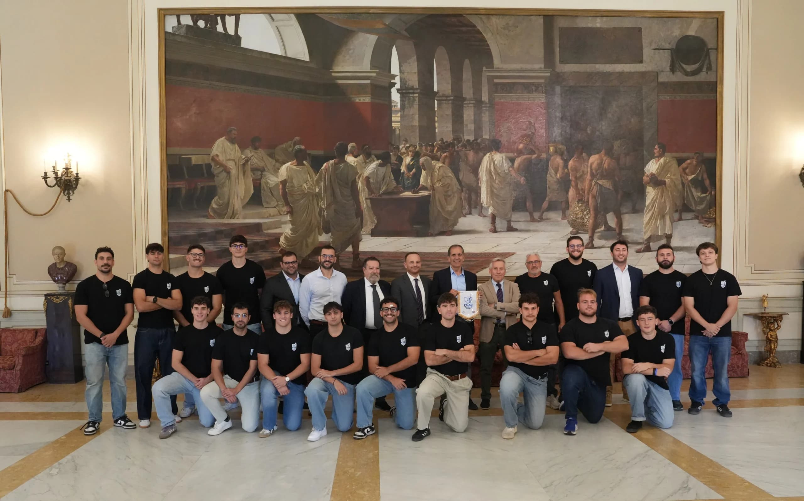 Il sindaco Trantino riceve il Cus Catania Rugby a Palazzo degli Elefanti