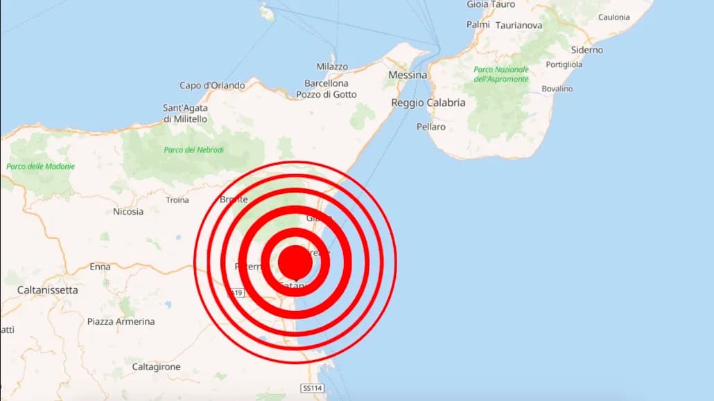 Terremoto nel catanese, magnitudo 4.5 epicentro Ragalna
