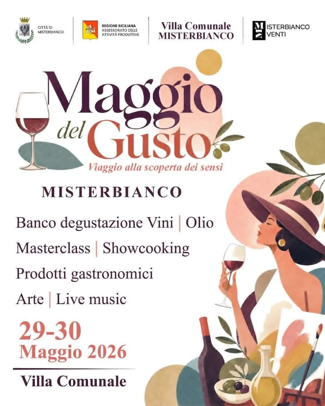 “Maggio del Gusto 2026”: a Misterbianco un viaggio multisensoriale tra vino, arte, musica e territorio