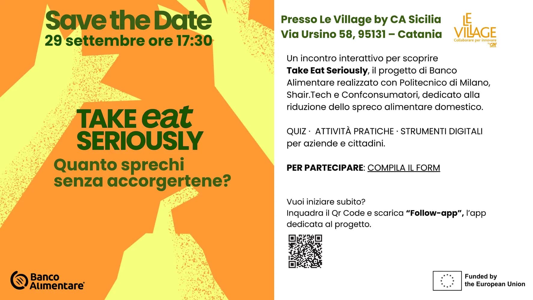 “Non si gioca con il cibo”, il progetto promosso da Banco Alimentare contro lo spreco alimentare